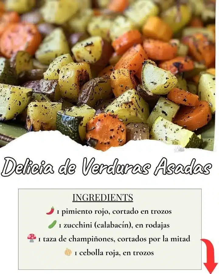 Plato de verduras asadas coloridas y deliciosas