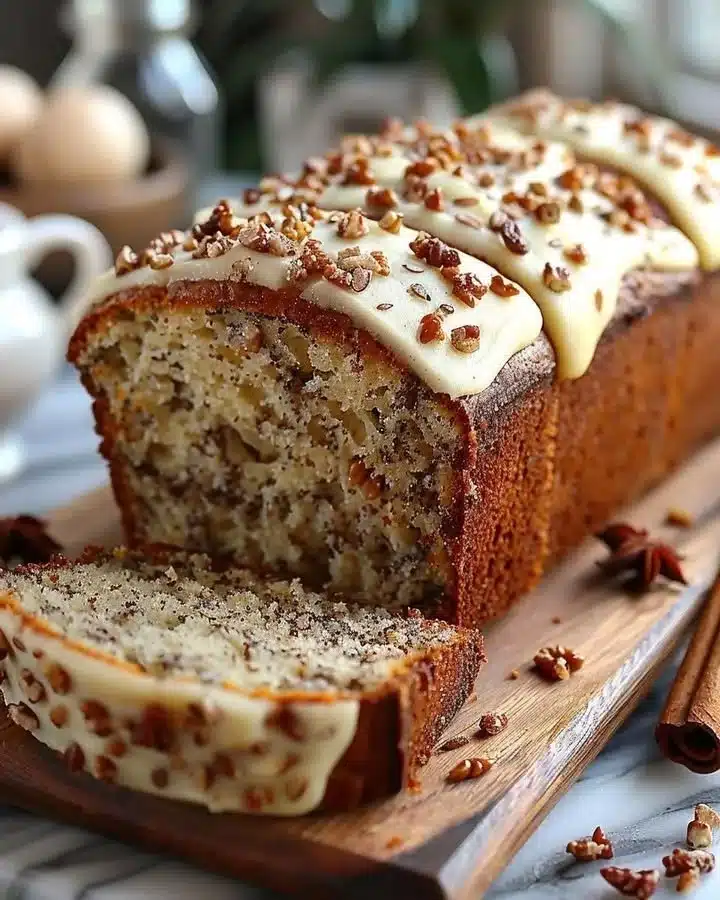 Pan Colibrí decorado con glaseado de queso crema y canela
