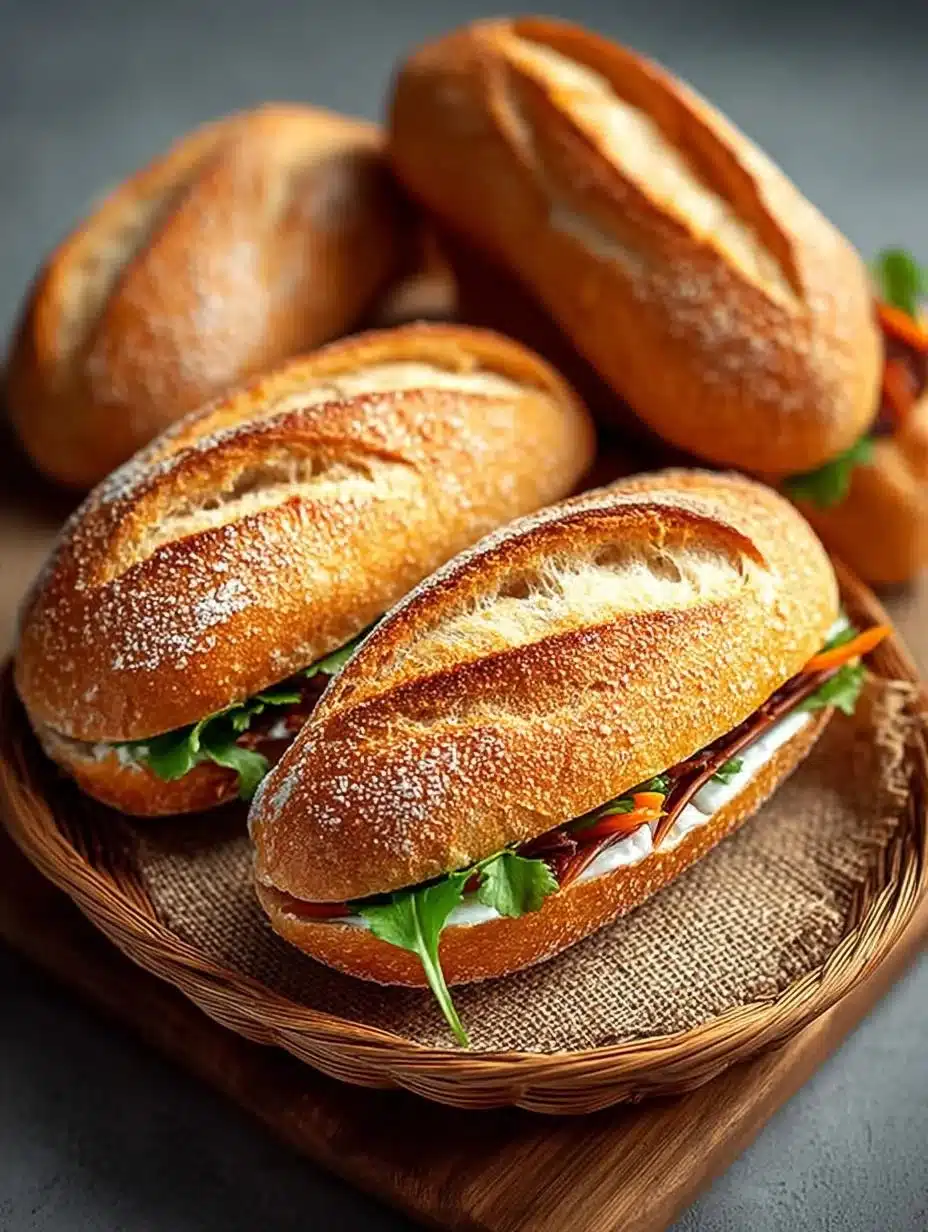 Baguette Vietnamita Banh crujiente y deliciosa con ingredientes frescos