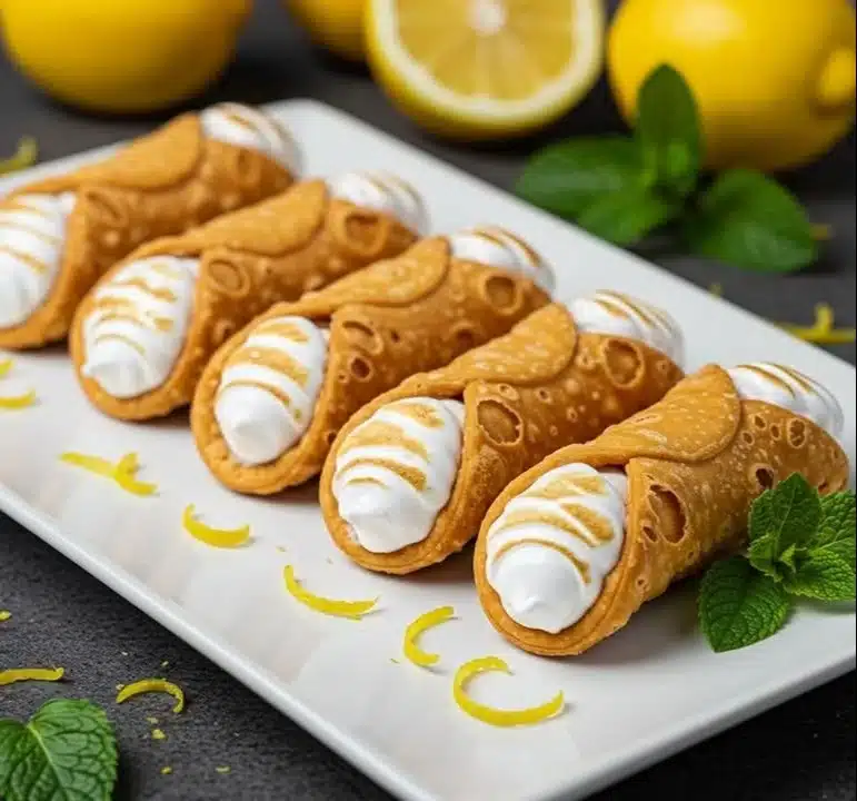Deliciosos Cannolis de Limón Merengue con una explosión de sabor cítrico