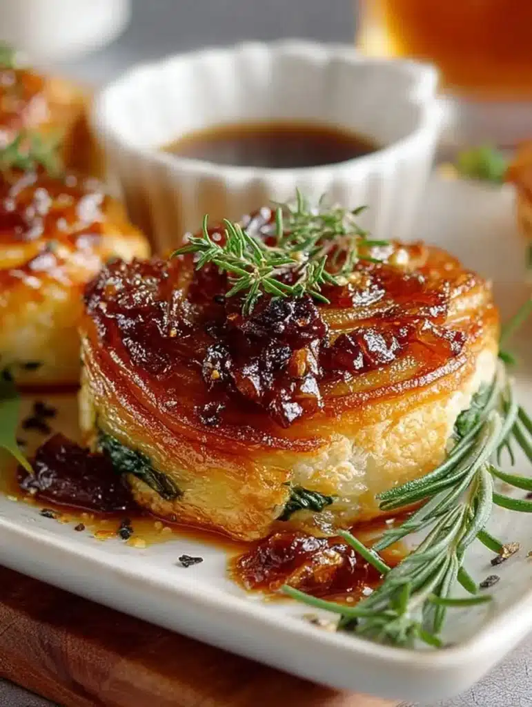 Plato de cebolla caramelizada vegana con espinacas fresco y sabroso