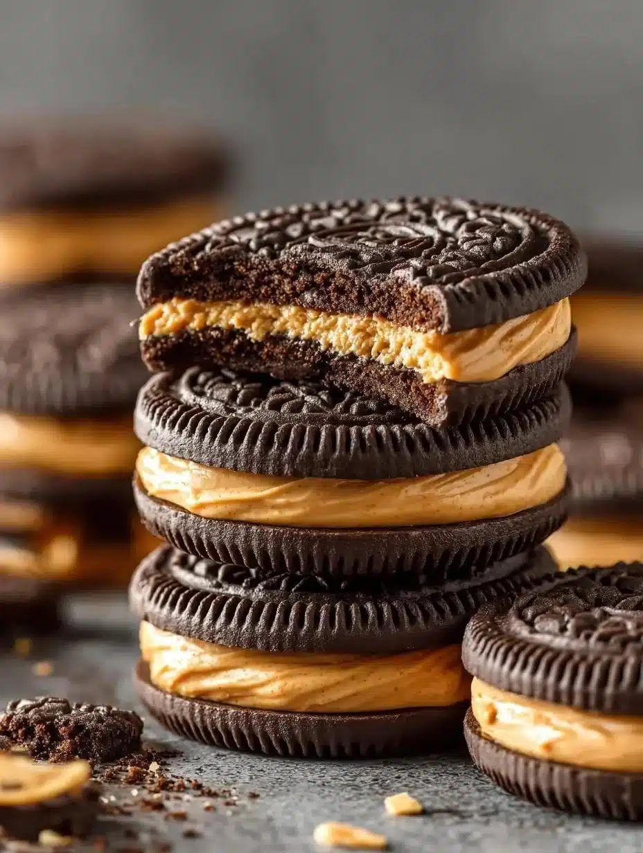 Galletas de mantequilla de maní Oreo en un plato